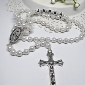  Egyedi gyöngyös rózsafüzér � személyre szabható névvel ???? - ékszer - nyaklánc - monogram & névnyaklánc - Meska.hu