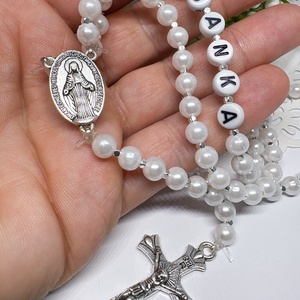  Egyedi gyöngyös rózsafüzér � személyre szabható névvel ???? - ékszer - nyaklánc - monogram & névnyaklánc - Meska.hu