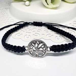 Kézzel Készített Életfa Makramé Karkötő, Ékszer, Karkötő, Fonott karkötő, Csomózás, Ékszerkészítés, MESKA