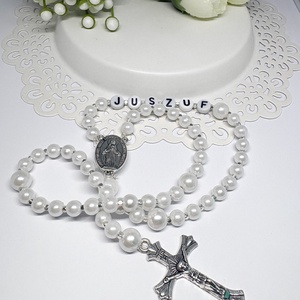    Fehér rózsafüzér díszdobozban keresztelő ajándék - otthon & életmód - vallás - lánc & füzér - Meska.hu