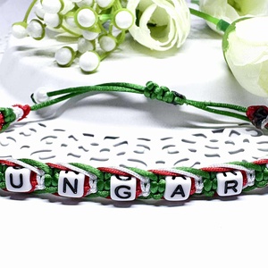 HUNGARY � Kézzel csomózott nemzeti színű karkötő - ékszer - karkötő - fonott karkötő - Meska.hu