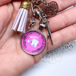 Legjobb Fogorvos néni - Egyedi feliratos kulcstartó orvosi fityegőkkel - táska & tok - kulcstartó & táskadísz - kulcstartó - Meska.hu