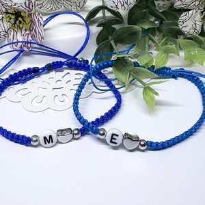 Páros Betűs Karkötő Szett � Egyedi Valentin-napi Ajándék Szerelmeseknek - ékszer - karkötő - fonott karkötő - Meska.hu