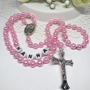 Egyedi Névre Szóló Rózsafüszér -Keresztelőre, Elsőáldozásra- Választható színekkel - Meska.hu