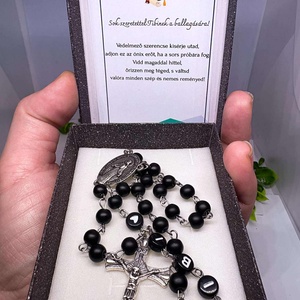 Ballagási Védelmeztő Szerencse Rózsafüzér-Matt Ónix ( Névre szóló)  - otthon & életmód - vallás - lánc & füzér - Meska.hu