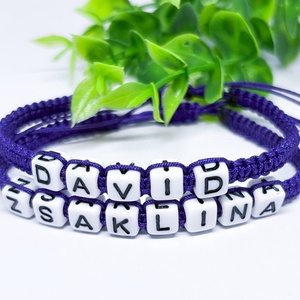 Személyre Szabható Betűkkel - ékszer - karkötő - fonott karkötő - Meska.hu