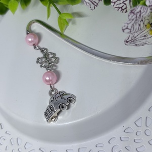 Rócsaszín Kocsis Könyvjelző   - könyv & zene - könyvjelző - Meska.hu