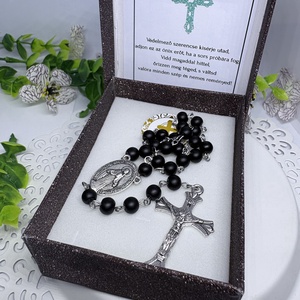 Védelmező Szerencse Rózsafüzér-Matt Ónix ( Névre szóló)  - otthon & életmód - vallás - lánc & füzér - Meska.hu