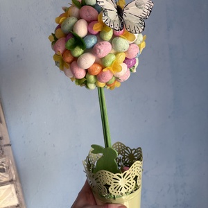 Húsvéti Tojásfa Pillangóval - ünnepi díszek, dekorációk - húsvéti díszek és dekorációk - húsvéti ablakdíszek - Meska.hu