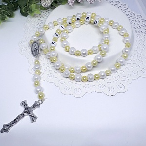  Egyedi gyöngyös rózsafüzér � személyre szabható névvel ???? - ékszer - nyaklánc - monogram & névnyaklánc - Meska.hu