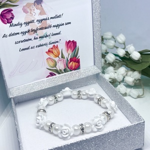 Esküvői Tanú Felkérő Karkötő Elegáns Díszdobozban, Esküvő, Ékszer, Karkötő & Csuklódísz, Ékszerkészítés, Gyöngyfűzés, gyöngyhímzés, MESKA