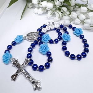  Egyedi gyöngyös rózsafüzér � kék névreszóló , Ékszer, Nyaklánc, Monogram & Névnyaklánc, Ékszerkészítés, Gyöngyfűzés, gyöngyhímzés, MESKA