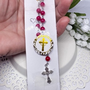 Autós rózsafüzér szentképpel � Több változatban - otthon & életmód - autó - visszapillantó dísz - Meska.hu