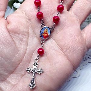 Autós rózsafüzér szentképpel � Több változatban - otthon & életmód - autó - visszapillantó dísz - Meska.hu