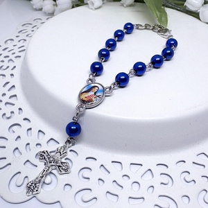 Autós rózsafüzér szentképpel � Több változatban kék - Meska.hu