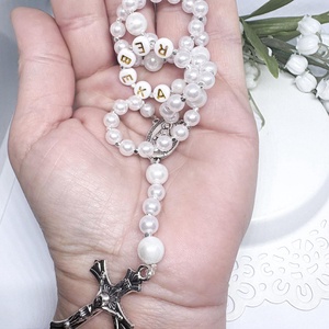 Hófehér Teklagyöngy Névre szóló Rózsafüzér � Prémium Díszdobozban - otthon & életmód - vallás - lánc & füzér - Meska.hu