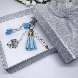 Személyre Szabott ANYA Kulcstartó � Életfa Medállal és Világoskék  - Meska.hu