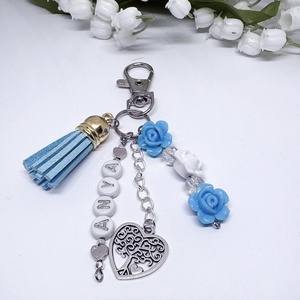 Személyre Szabott ANYA Kulcstartó � Életfa Medállal és Világoskék  - táska & tok - kulcstartó & táskadísz - kulcstartó - Meska.hu