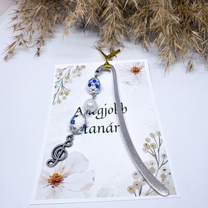 fém könyvjelző tanároknak díszkártyán - Elegáns ajándék pedagógusoknak ballagásra, év végére - Meska.hu
