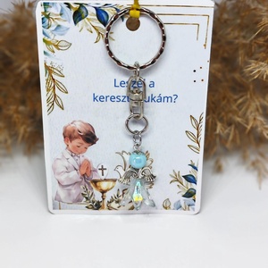 Keresztszülő felkérő angyalka kulcstartóval - Leszel a keresztanyukám / keresztapukám - baba - mama - keresztelő kellékek - keresztelőajándékok - Meska.hu