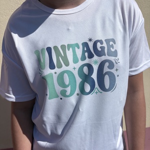 Vintage 1986 Kerek 40 Születésnapi Póló Prémium Technikai Felső Egyedi Ajándék - ruha & divat - férfi ruha - póló - Meska.hu