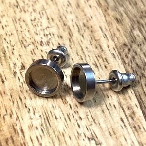 5 pár  nemesacél fülbevaló alap szett - 6 mm-es üveglencséhez, Kellékek & szerszámok, Ékszerkellék, Fülbevaló alap, Ékszerkészítés, MESKA