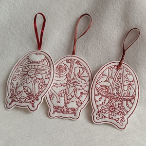 Hímzett húsvéti tojások 3db, Otthon & Életmód, Dekoráció, Fali és függő dekoráció, Függődísz, Hímzés, MESKA