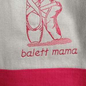 Hímzett balettcipős táska - táska & tok - bevásárlás & shopper táska - shopper, textiltáska, szatyor - Meska.hu