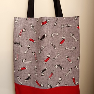 Tacskós válltáska, shopper, bevásárló táska, textiltáska, Táska & Tok, Bevásárlás & Shopper táska, Shopper, textiltáska, szatyor, Varrás, MESKA