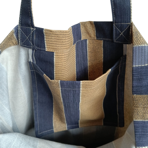 Csíkos válltáska, shopper, bevásárló táska, textiltáska XL - táska & tok - bevásárlás & shopper táska - shopper, textiltáska, szatyor - Meska.hu