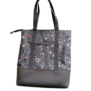 Laptoptartós válltáska szürke virágokkal, Táska & Tok, Laptoptáska, laptop hátizsák, , MESKA