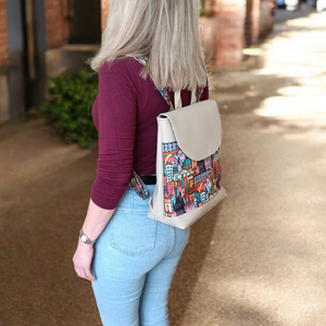 Városmintás női hátitáska/hátizsák - táska & tok - hátizsák - hátizsák - Meska.hu