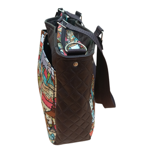 Barna városmintás női válltáska - táska & tok - kézitáska & válltáska - válltáska - Meska.hu