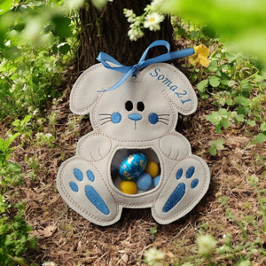 Nyuszi formájú apró ajándék tartó , pénzátadó - ünnepi díszek, dekorációk - húsvéti díszek és dekorációk - húsvéti pénzátadó - Meska.hu