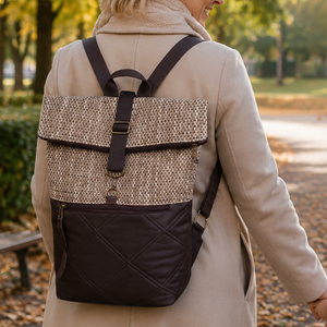 Barna elegáns rolltop hátitáska/hátizsák  - táska & tok - hátizsák - hátizsák - Meska.hu