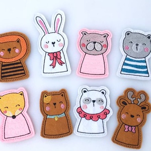 Kawaii állatos ujjbáb-csomag 8db - játék & sport - bábok - ujjbáb - Meska.hu