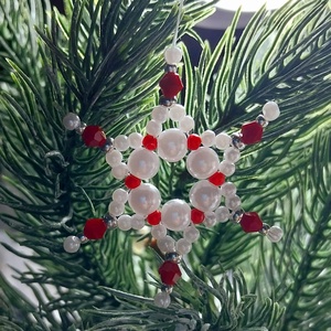 Karácsonyi gyöngy csillag 1 - karácsony - karácsonyi lakásdekoráció - karácsonyfadíszek - Meska.hu