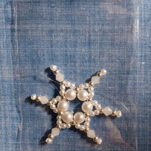 Karácsonyi gyöngy csillag 2, Karácsony, Karácsonyi lakásdekoráció, Karácsonyfadíszek, , MESKA