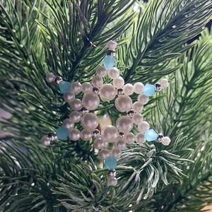 Karácsonyi gyöngy csillag 3 - karácsony - karácsonyi lakásdekoráció - karácsonyfadíszek - Meska.hu