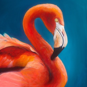 Flamingo olaj festmény művészeti nyomat , Művészet, Festmény, Akril, Festészet, MESKA