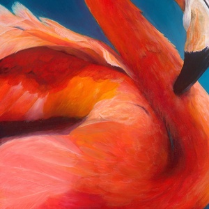 Flamingo olaj festmény művészeti nyomat  - művészet - festmény - akril - Meska.hu