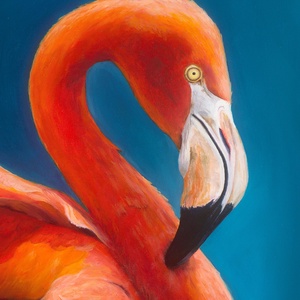 Flamingo olaj festmény művészeti nyomat  - művészet - festmény - akril - Meska.hu