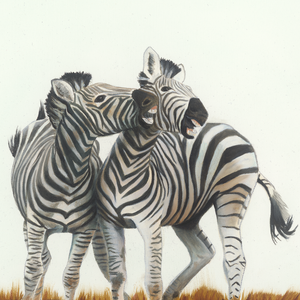 Két zebra olaj festmény művészeti nyomat  - művészet - festmény - akril - Meska.hu