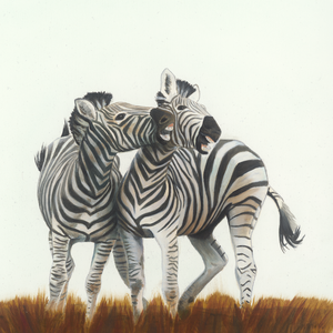 Két zebra olaj festmény művészeti nyomat , Művészet, Festmény, Akril, Festészet, MESKA