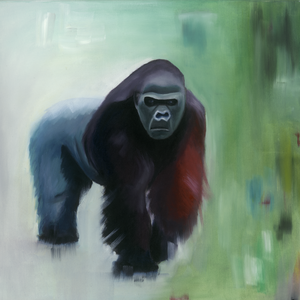 Gorilla olaj festmény művészeti nyomat , Művészet, Festmény, Akril, Festészet, Meska