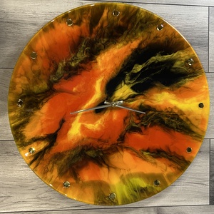 Különleges Epoxy gyanta falióra-55cm átmérő-kézműves dekor!, Otthon & Életmód, Dekoráció, Fali és függő dekoráció, Falióra & óra, Mindenmás, MESKA