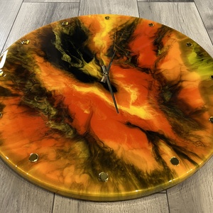Különleges Epoxy gyanta falióra-55cm átmérő-kézműves dekor! - otthon & életmód - dekoráció - fali és függő dekoráció - falióra & óra - Meska.hu
