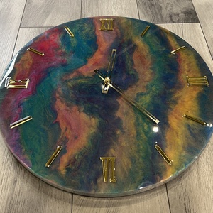 Kézzel készült EPOXY GYANTA FALIÓRA /55CM/ átmérőjű - otthon & életmód - dekoráció - fali és függő dekoráció - falióra & óra - Meska.hu