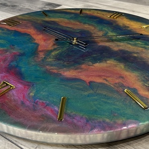 Kézzel készült EPOXY GYANTA FALIÓRA /55CM/ átmérőjű - otthon & életmód - dekoráció - fali és függő dekoráció - falióra & óra - Meska.hu