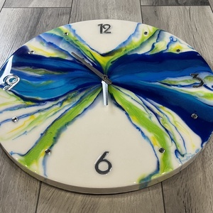 Kézzel készült EPOXY GYANTA FALIÓRA /45cm/ átmérőjű - otthon & életmód - dekoráció - fali és függő dekoráció - falióra & óra - Meska.hu